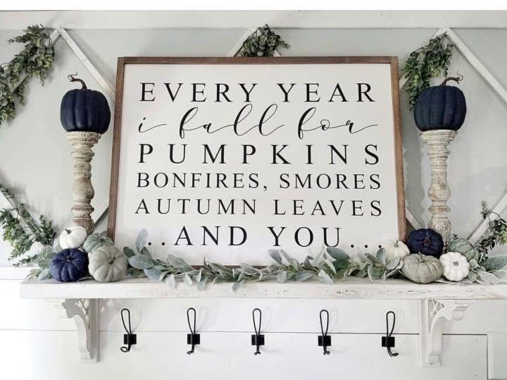 Fall mantle styling guide by the dotted bow how to decorate the perfect fall blue pumpkin mantlescape