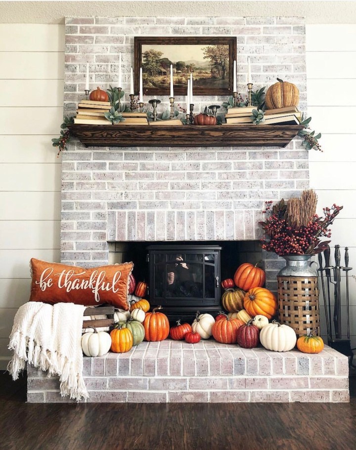Fall mantle styling guide by the dotted bow how to decorate the perfect fall farmhouse mantlescape