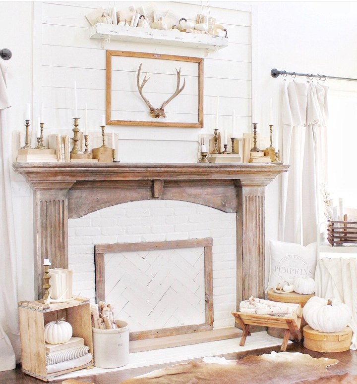 Fall mantle styling guide by the dotted bow how to decorate the perfect neutral fall farmhouse mantlescape
