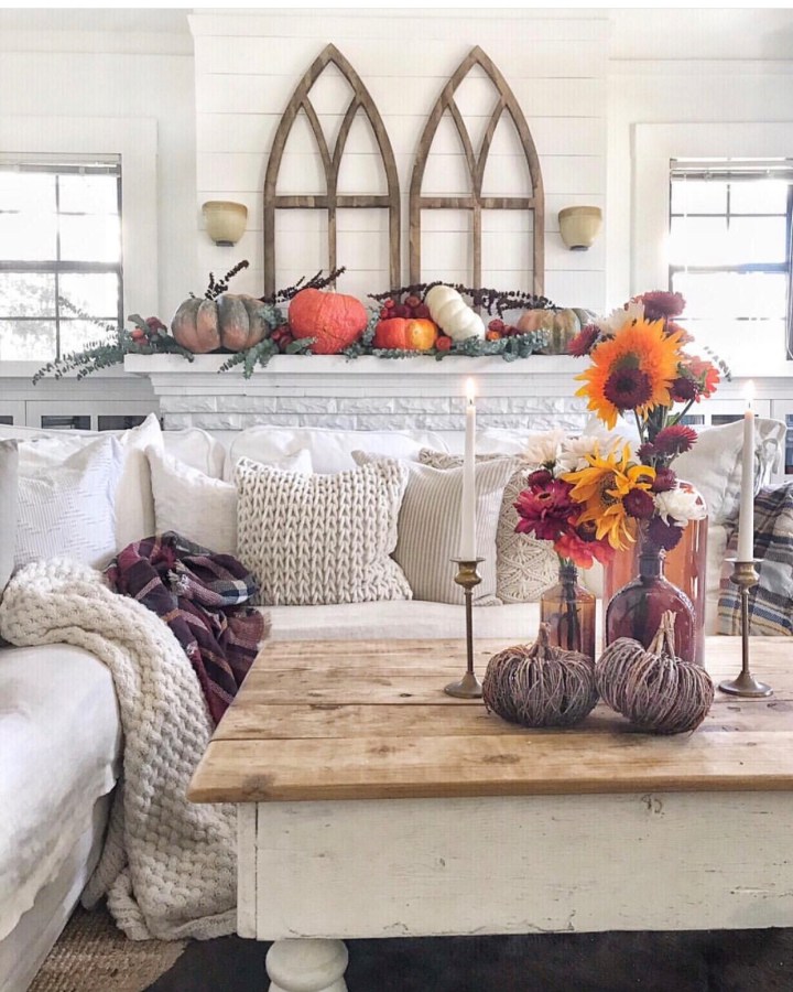 Fall mantle styling guide by the dotted bow how to decorate the perfect fall farmhouse mantlescape