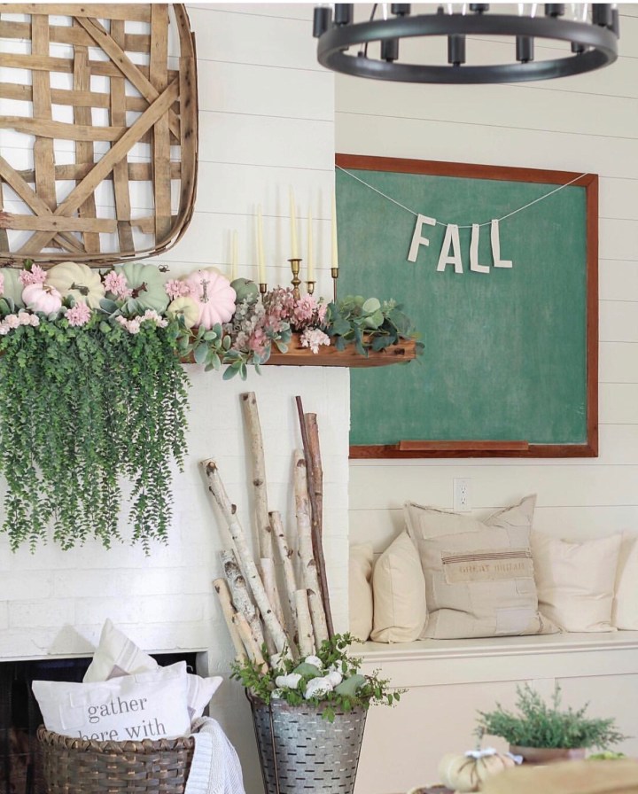 Fall mantle styling guide by the dotted bow how to decorate the perfect fall farmhouse mantlescape