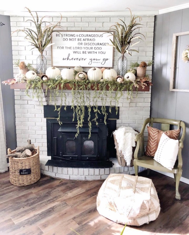 Fall mantle styling guide by the dotted bow how to decorate the perfect modern farmhouse fall mantlescape