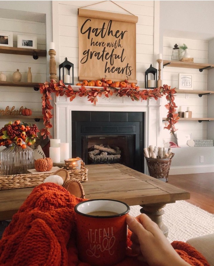 Fall mantle styling guide by the dotted bow how to decorate the perfect fall farmhouse mantlescape