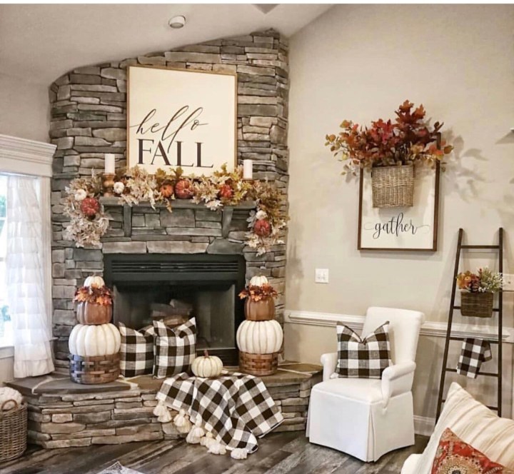 Fall mantle styling guide by the dotted bow how to decorate the perfect fall farmhouse mantlescape
