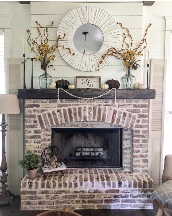 Fall mantle styling guide by the dotted bow how to decorate the perfect fall farmhouse mantlescape