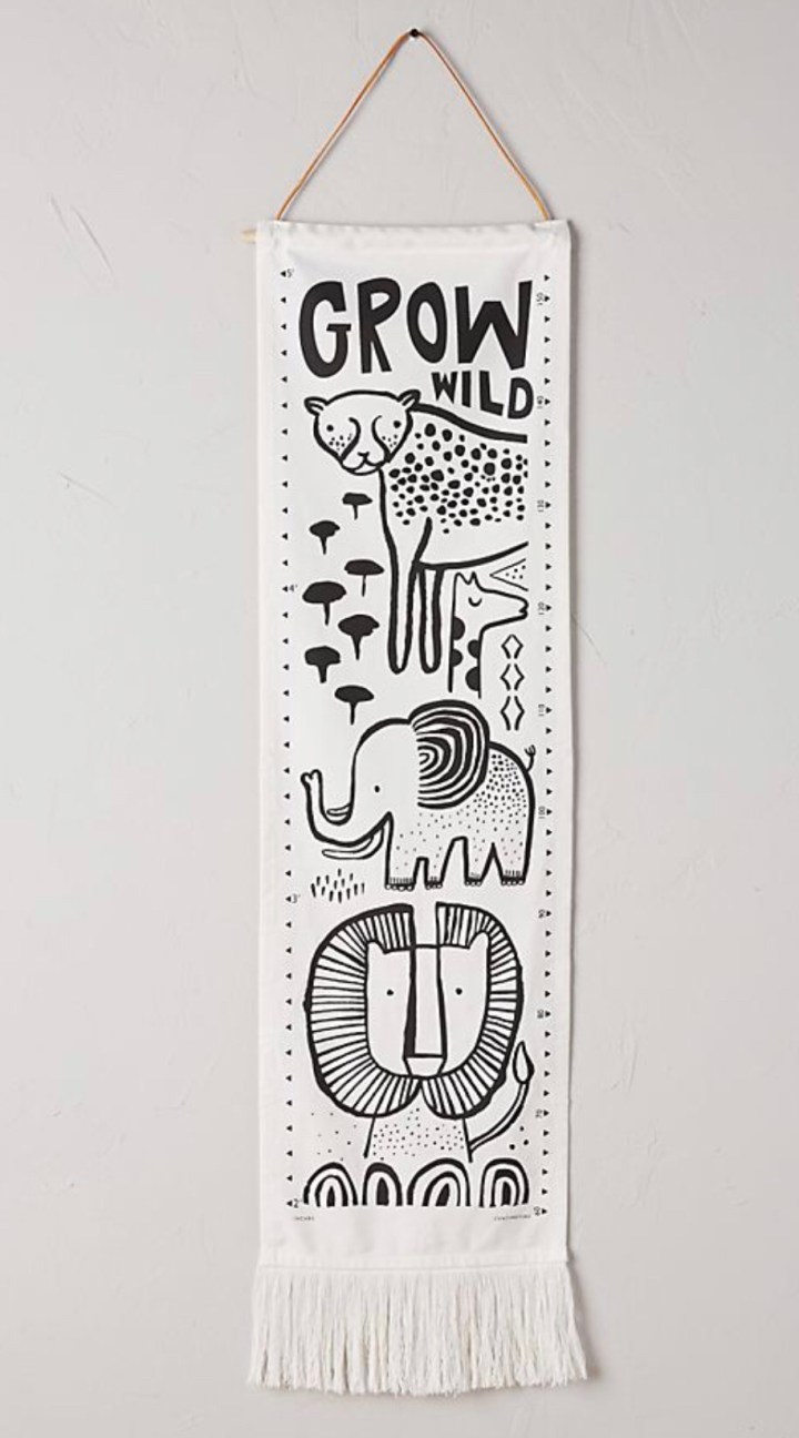 Fabric growth chart neutral growth chart jungle growth chart