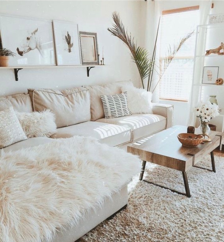 Modern boho living room neutral living room