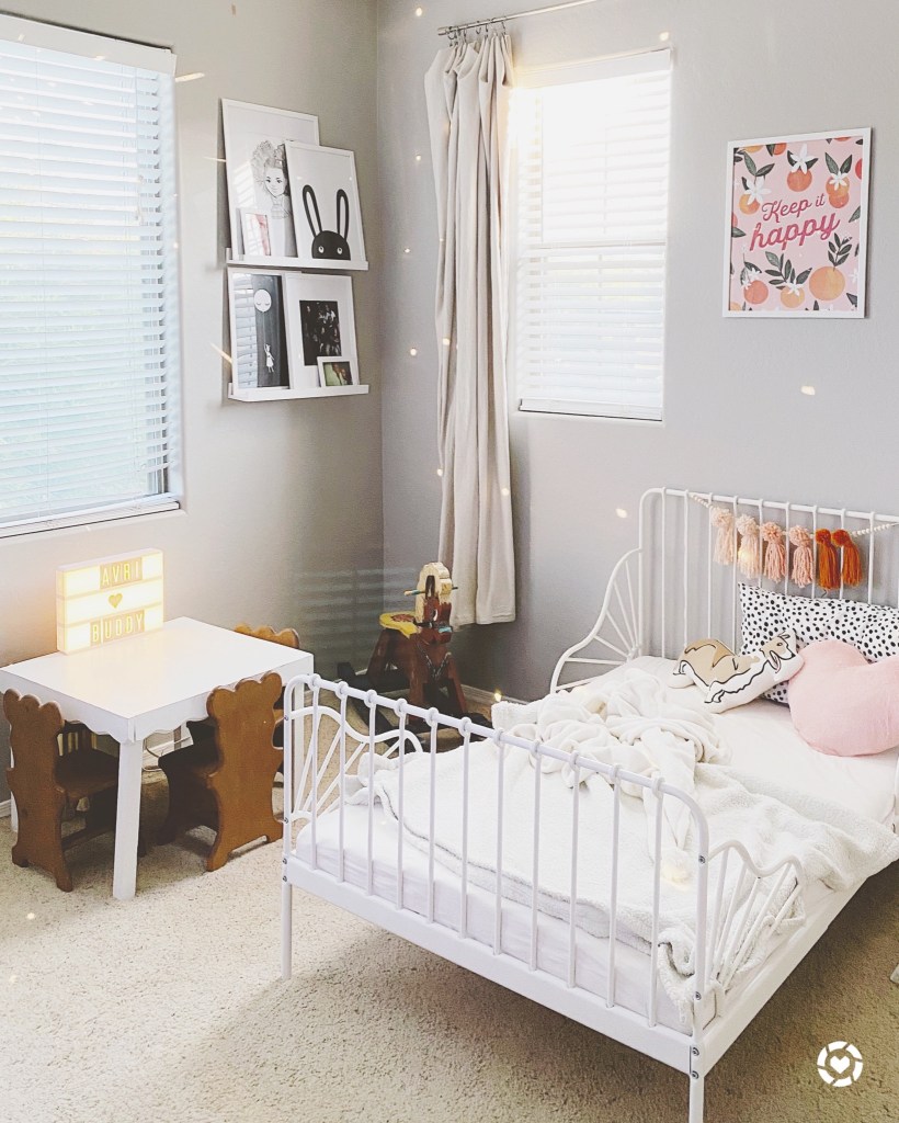 Orange and Blush Kids bedroom