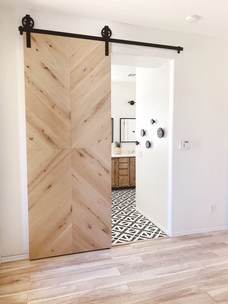 Natural oak barn door
