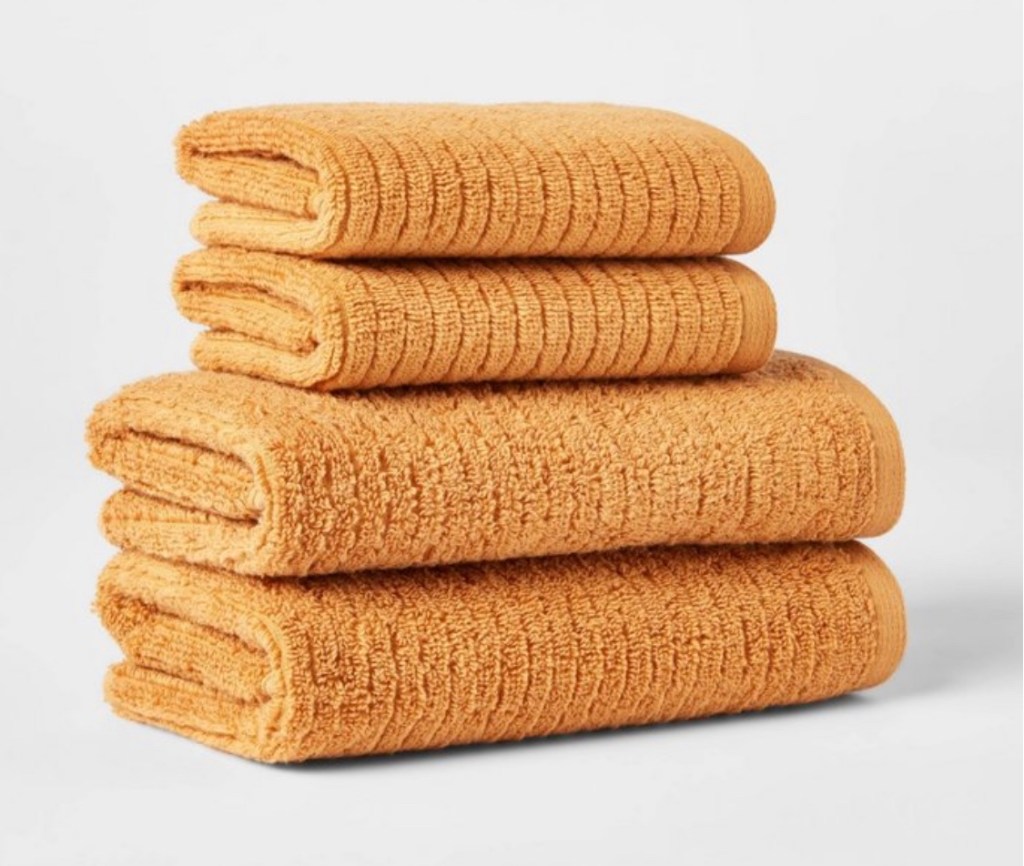 Quick dry ribbed white towels cheap bathroom towels inexpensive bath towels gold bathroom mustard